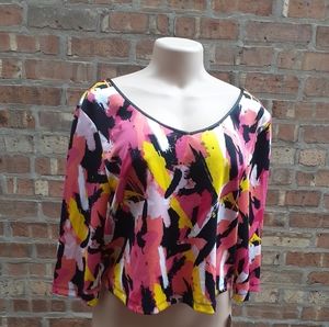 Bongo Abstract Crop Top NWT 1XL